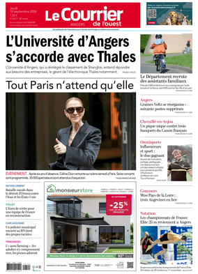 Cover of Le Courrier de l’Ouest (Angers)