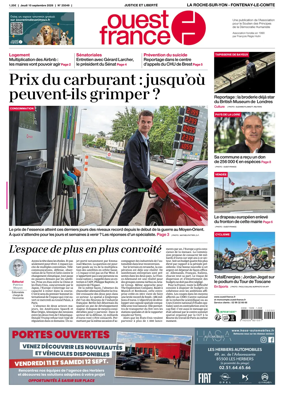Cover of Ouest France (La Roche-sur-Yon - Fontenay-le-Comte)