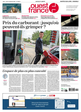 Cover of Ouest France (Nantes / Sud-Loire / Vignoble)