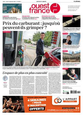 Cover of Ouest France (Ploermel)