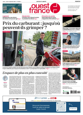 Cover of Ouest France (Pontivy)