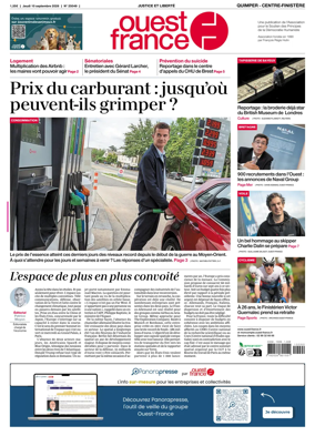 Cover of Ouest-France (Quimper Centre-Finistere)