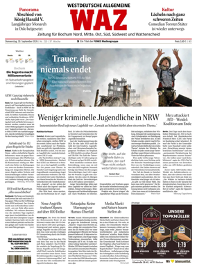 Cover of Westdeutsche Allgemeine Zeitung (Bochum)