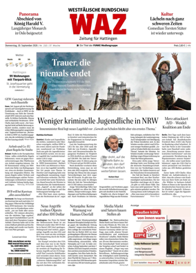 Cover of Westdeutsche Allgemeine Zeitung (Hattingen)