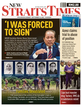 Cover of New Straits Times