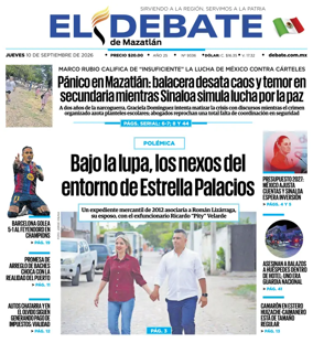 Cover of El Debate de Mazatlan