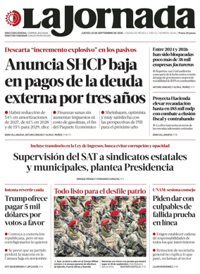 Cover of La Jornada