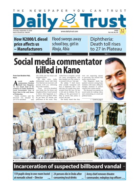 Cover of Daily Trust