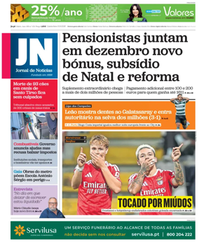 Cover of Jornal de Noticias