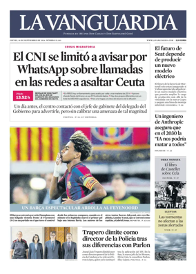 Cover of La Vanguardia