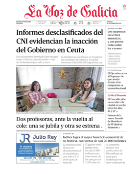 Cover of La Voz de Galicia (Pontevedra)