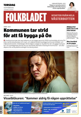 Cover of Folkbladet Vasterbotten
