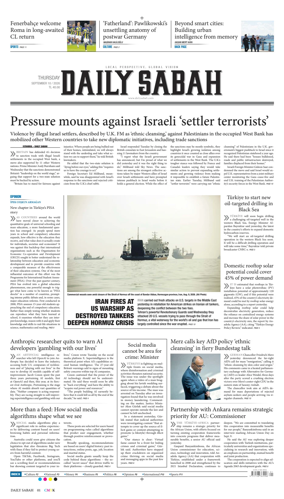 Cover of Daily Sabah (Turkey)