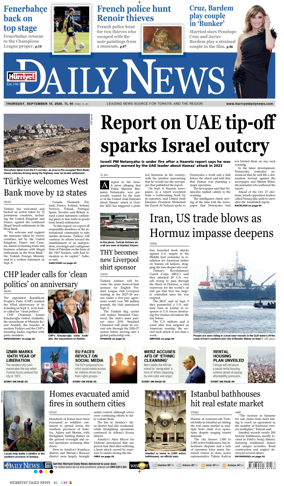 Cover of Hurriyet Daily News & Economic Review