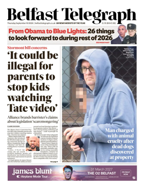 Cover of Belfast Telegraph