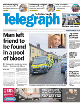 Cover of The Peterborough Evening Telegraph