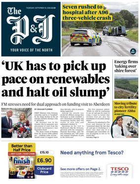 Cover of The Press and Journal (Aberdeen and Aberdeenshire)