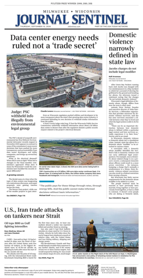 Cover of Milwaukee Journal Sentinel
