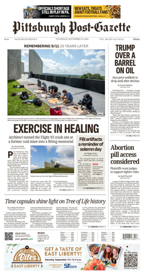 Cover of Pittsburgh Post-Gazette