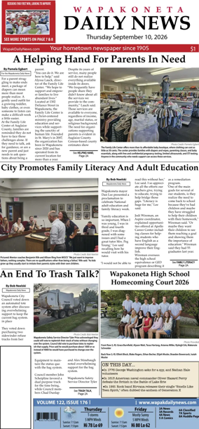 Cover of Wapakoneta Daily News