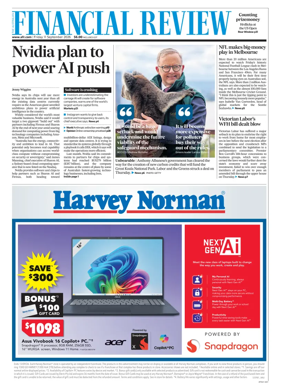 Cover of The Australian Financial Review