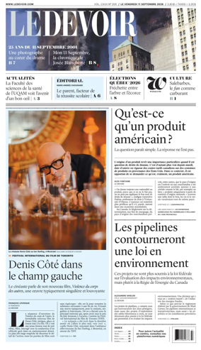 Cover of Le Devoir