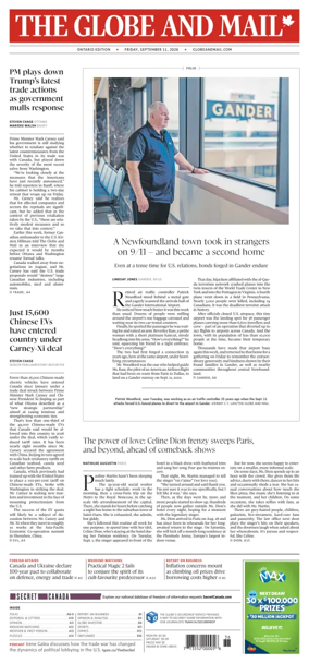 Cover of The Globe and Mail (Ontario Edition)