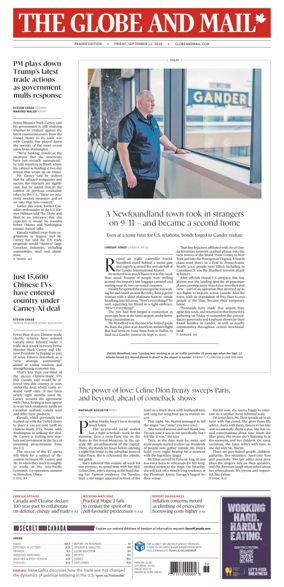 Cover of The Globe and Mail (Prairie Edition)