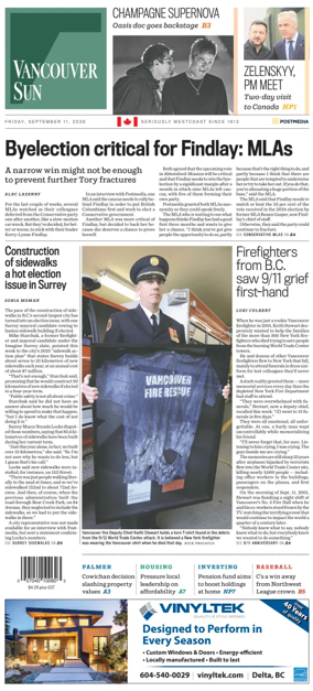 Cover of Vancouver Sun