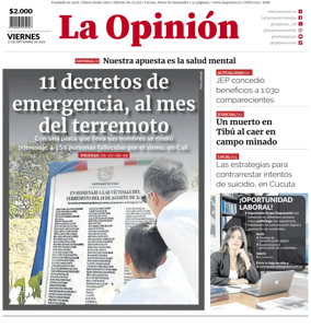 Cover of La Opinion