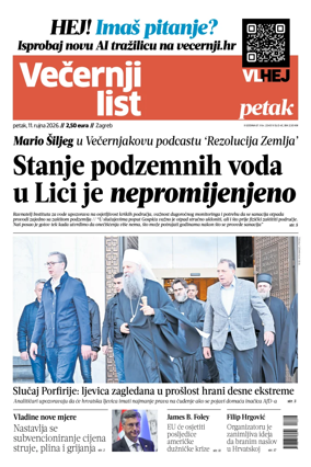 Cover of Vecernji list - Zagreb