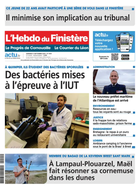 Cover of L'Hebdo du Finistere - Le Progres de Cornouaille Le Courrier du Leon