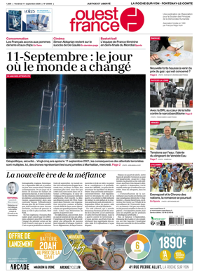 Cover of Ouest France (La Roche-sur-Yon - Fontenay-le-Comte)