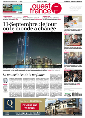 Cover of Ouest-France (Quimper Centre-Finistere)