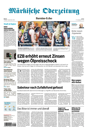 Cover of Markische Oderzeitung Bernau