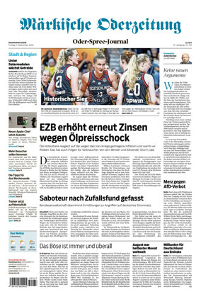 Cover of Markische Oderzeitung Eisenhuttenstadt