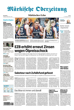 Cover of Markische Oderzeitung Strausberg