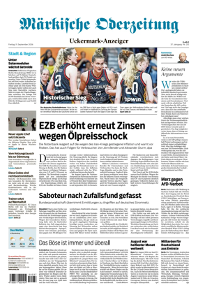 Cover of Markische Oderzeitung Uckermarkanzeiger