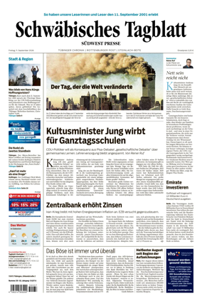 Cover of Schwabisches Tagblatt - Tubinger Chronik