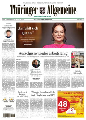 Cover of Thuringer Allgemeine (Sonderhausen und Artern)