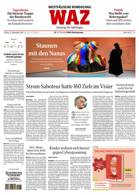 Cover of Westdeutsche Allgemeine Zeitung (Hattingen)
