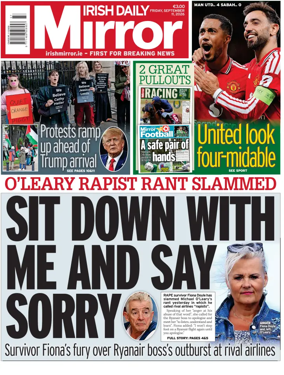 Cover of Irish Daily Mirror