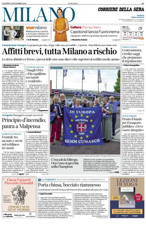 Cover of Corriere della Sera (Milano)