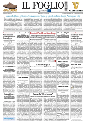 Cover of Il Foglio Quotidiano