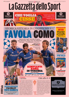 Cover of La Gazzetta dello Sport