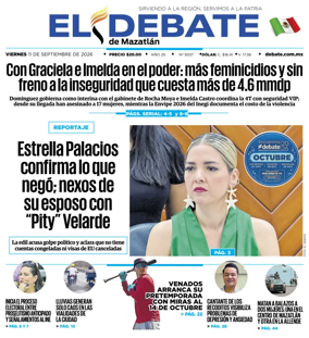 Cover of El Debate de Mazatlan