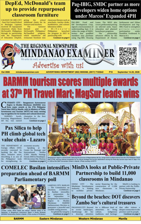 Cover of The Mindanao Examiner Regional Newspaper