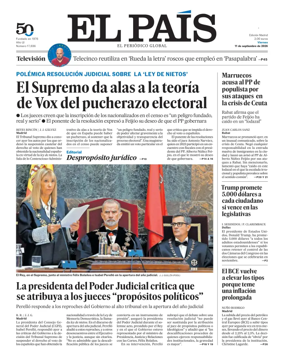 Cover of El Pais Madrid