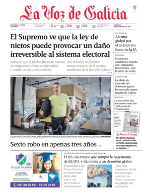 Cover of La Voz de Galicia (A Coruna)
