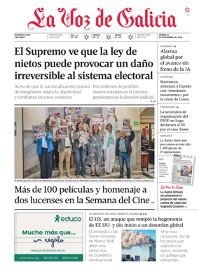 Cover of La Voz de Galicia (Lugo)